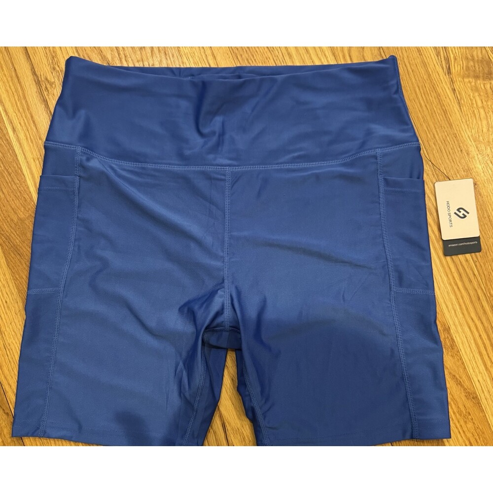 Nwt Womens Hodo Sports Bright Blue Running Yoga Athletic Shorts XL